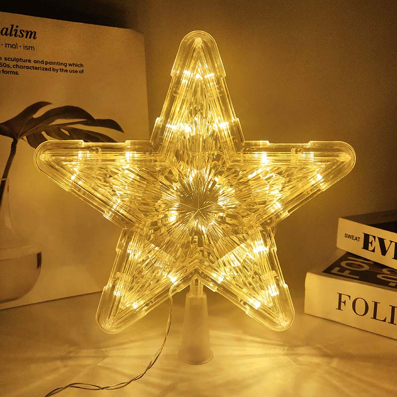 Qfdian wedding decorations Christmas Tree Top Star LED Light Lamp Christmas Decorations For Home Xmas Tree Ornaments Navidad New Year 2022 Natal Noel