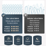 Qfdian Cozy apartment aesthetic Embroidery Coral Fleece Mattress Protector Fitted Sheet Style Cover for Mattress Solid Color Quilted Thick Soft Pad for Bed