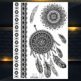 Black Henna Lace Temporary Tattoos Sticker For WOmen Butterfly Moth Mehndi Flower Fake Tatoo Sticker Feather Flora Tatoo
