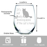 Qfdian Party gifts Party decoration hot sale new Personalized Drinkware Stemless Wine Glass 15 Oz. Perfect Dog Cat Lover Gift for Him Her Laser Engraved Drinking Alone Dog R2009