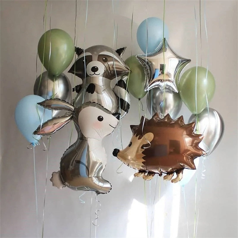 Qfdian Party decoration 1 set Jungle Safari Birthday Party Decorations Balloons Cartoon Animal Fox Foil Ballons Kids Anniversaire Supplies Baby Shower