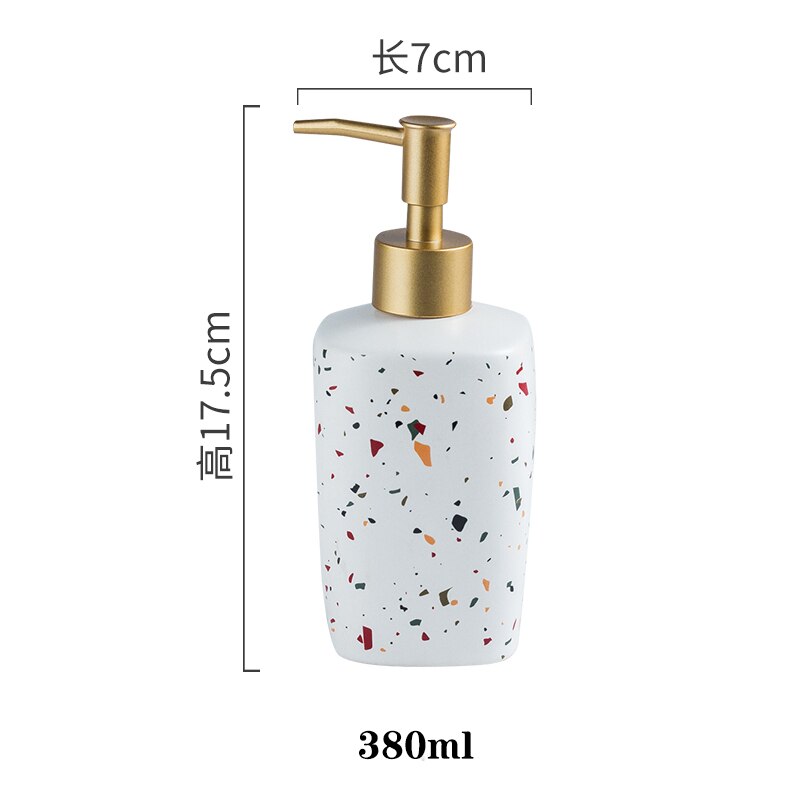 Qfdian Party decoration Party gifts hot sale new Ceramics Marble Hand Sanitizer Bottle Bathroom Shower Gel Shampoo Dispense Bottles Travel Portable Press Lotion Bottle Porcelain