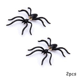 Qfdian Halloween Decoration Halloween Costumes For Woman 3D Creepy Black Spider Ear Stud Earrings For Haloween Party DIY Decoration