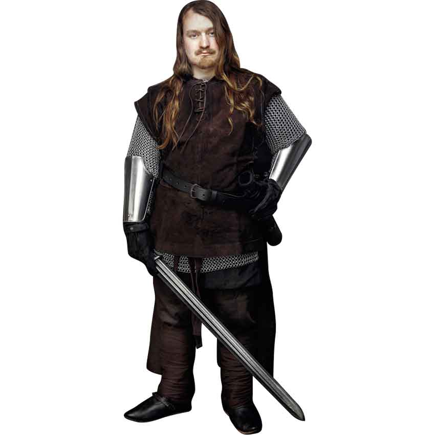 Qfdian halloween decorations halloween costumes halloween gift Medieval Vest Vikings Archer Costume Adult Chest Body Armor Suede Outfit Jerkin Coat Halloween For Men