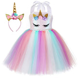 Qfdian halloween decorations halloween costumes halloween gift Pastel Sequins Girls Unicorn Dress with Wings Headband Outfit Toddler Baby Girl Unicorns Costumes for Halloween Birthday Dresses