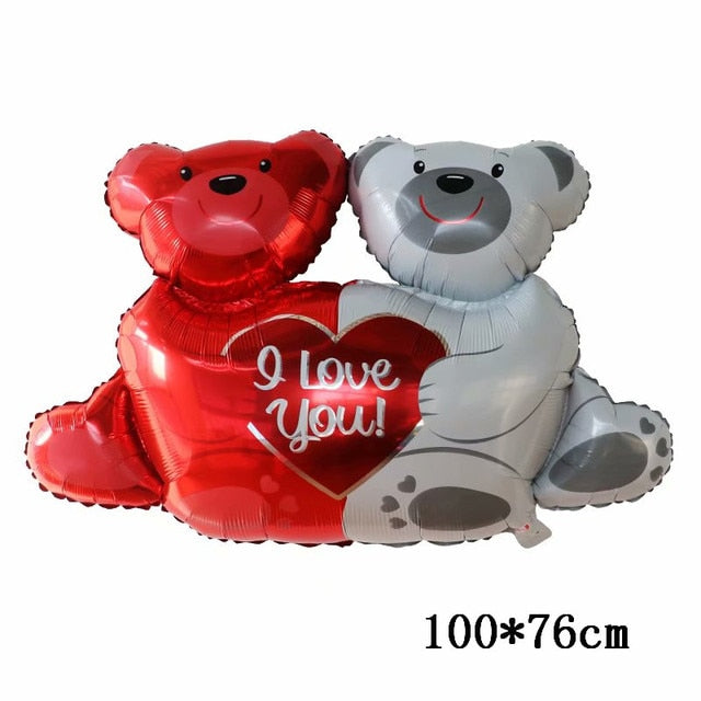 Qfdian Party decoration 91*65cm Love Bear Aluminum Foil Balloon Kids Birthday Party Wedding Decoration Baby Shower Helium Balloon Air Globos Supplies