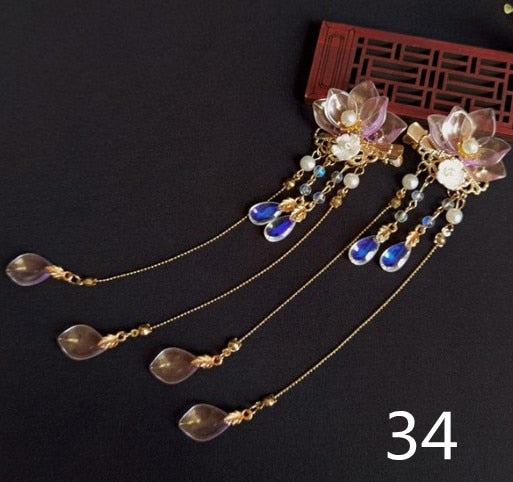 Qfdian gifts for women hot sale new HANFU 1set Vintage Chinese Traditional hanfu Butterfly Hairpin Classic Retro Hair Stick Fashion Women Elegant Hair Pin Accessories