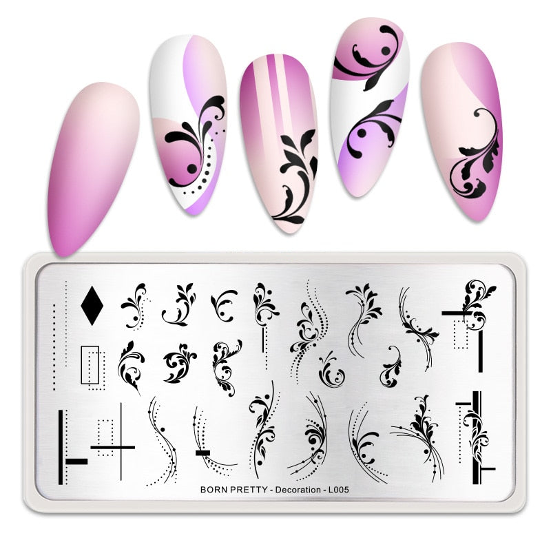 Qfdian Valentine Day Nail Stamping Plates Heart Love Animal Artist Stamping Template Nail Design Stencil Tools Manicure