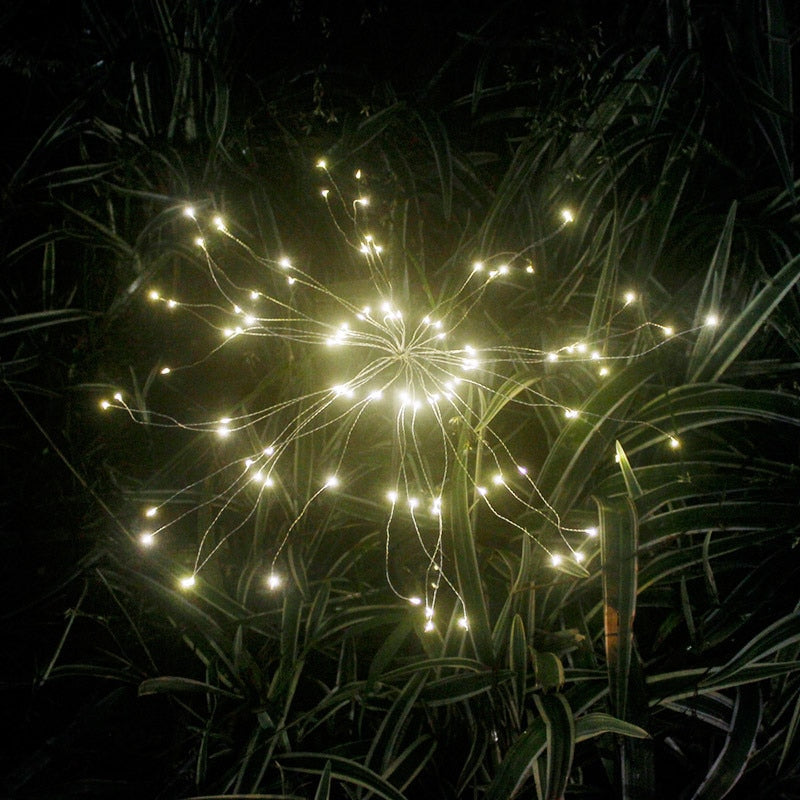 Qfdian Party decoration Party gifts hot sale new LED Solar Firework Lights Outdoor Waterproof Fairy Garland 90/150 LEDs Light String Garden Lawn Street Christmas Decoration