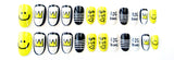 QFDIAN 24PCS Fake Black Nails Press On Nails Overhead With Sticker Short And Long Shape Cute Nail Art Tools For Manicure DN01
