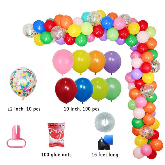 Qfdian Party decoration 1set Balloon Garland Arch Kit Long Pink White Gold Latex Air Globos Pack For Baby Shower Wedding Birthday Party Decor Supplies