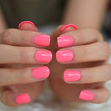 QFDIAN Beige French Nails White Tip Squoval False Nails Short Medium Size Ladies Artificial Manicure Tips for Daily Wear