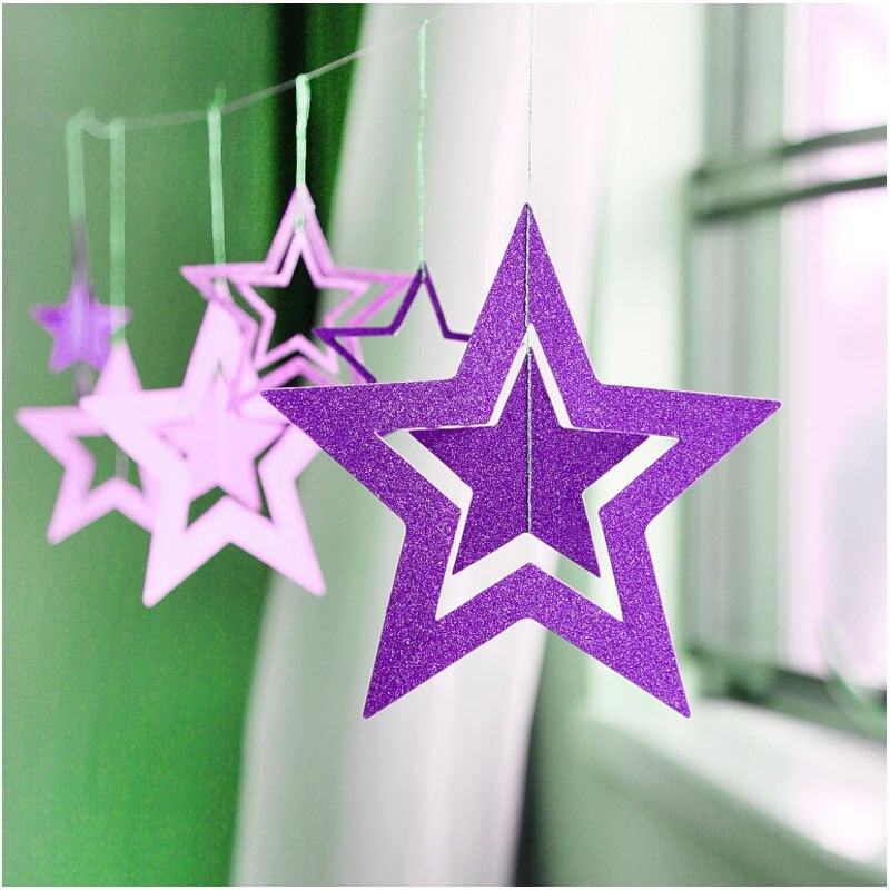 Qfdian dorm decoration ideas 7pcs/lot Twinkle Star Paper Pendant Garland Ornaments Christmas Decorations for Home New Year 2022 natal Noel Decor Navidad