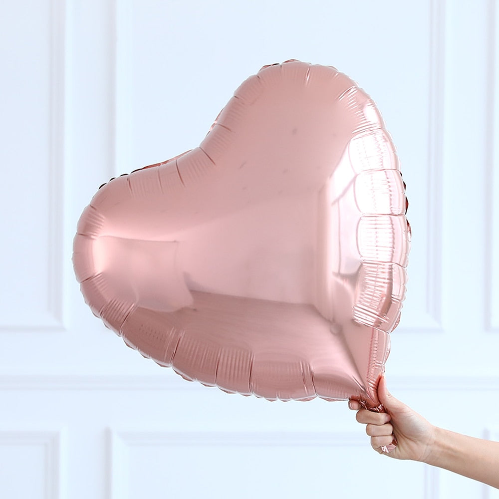 Qfdian valentines day gifts for her 24inch Heart love Balloons шарики Inflatable Foil Balloon for Wedding Valentine Day Decorations Helium Ballon I love you Globos