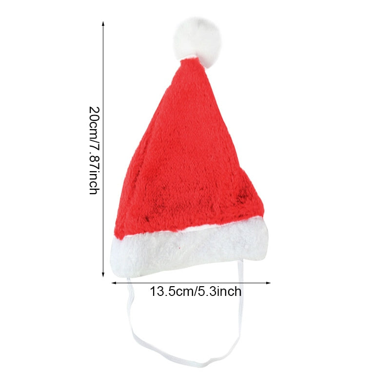 Qfdian Pet Outfits Christmas Small Plush Santa Hat for Pet Dog Cat Hat Merry Christmas Decorations For Home Cap Noel Navidad Happy New Year Gift