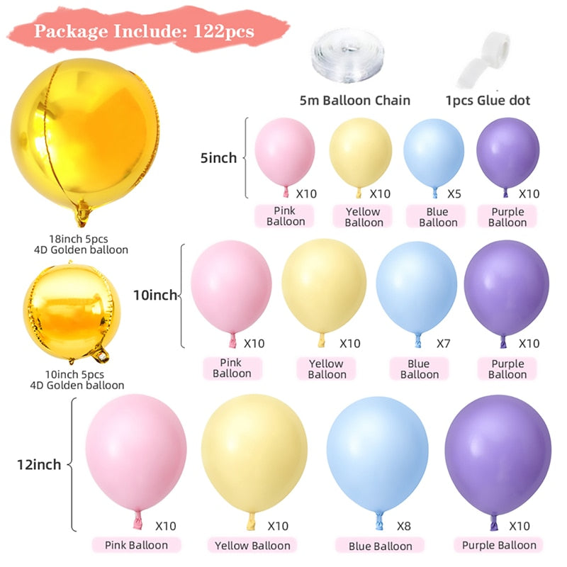 Qfdian halloween decorations christmas decorations Macaron Balloons Garland Latex Ballons Arch Happy Birthday Party Decor Kids Adult Wedding Baloon Chain Baby Shower Balon