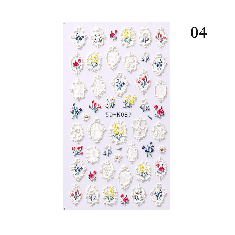 Qfdian christmas decor ideas nightmare before christmas 1PC 5D Nail Stickers Winter Santa Claus Self-Adhesive Slider Nail Art Decorations Christmas Snow Decals Manicure Accessories