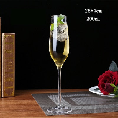 Qfdian Party gifts Party decoration hot sale new Lead-free Crysta glass cup Champagne Flutes Serial Red Wine Glasses Cocktail Glass Goblet Birthday wedding Gifts Cup 2pcs