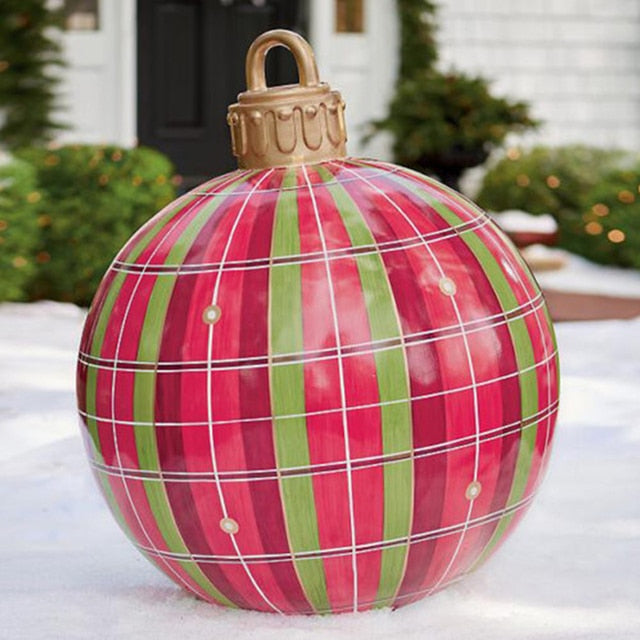 Qfdian Christmas decor ideas 60cm Christmas Balls Christmas Tree Decorations Christmas Gift Xmas Hristmas Decorations for Home Outdoor PVC Inflatable Toys