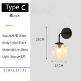 Qfdian home decor hot sale new Nordic Modern Wall Lamp Beside Bedroom Glass Ball LED Wall Lights Fixtures Wandlamp Lighting Bathroom Mirror Stair Light
