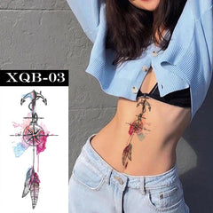 Qfdian gifts for women hot sale new Waterproof Temporary Tattoos Stickers Flowers Butterfly Tatto Flash Sexy Fake Tattoo Arm Body Chest Tatto Art for Women and Girl