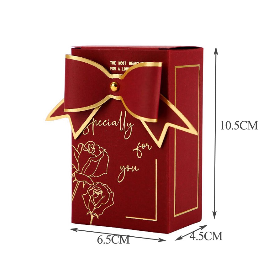 Qfdian Party gifts Party decoration hot sale new New Creative hot stamping bow candy chocolate biscuit paper box gift box return gift wedding supplies