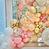 qfdian 176pcs Retro Pink Memorial Day Party Arch Backdrop Baby Shower Event Celebration Holidays Birthday Events Balloons Garland Kits