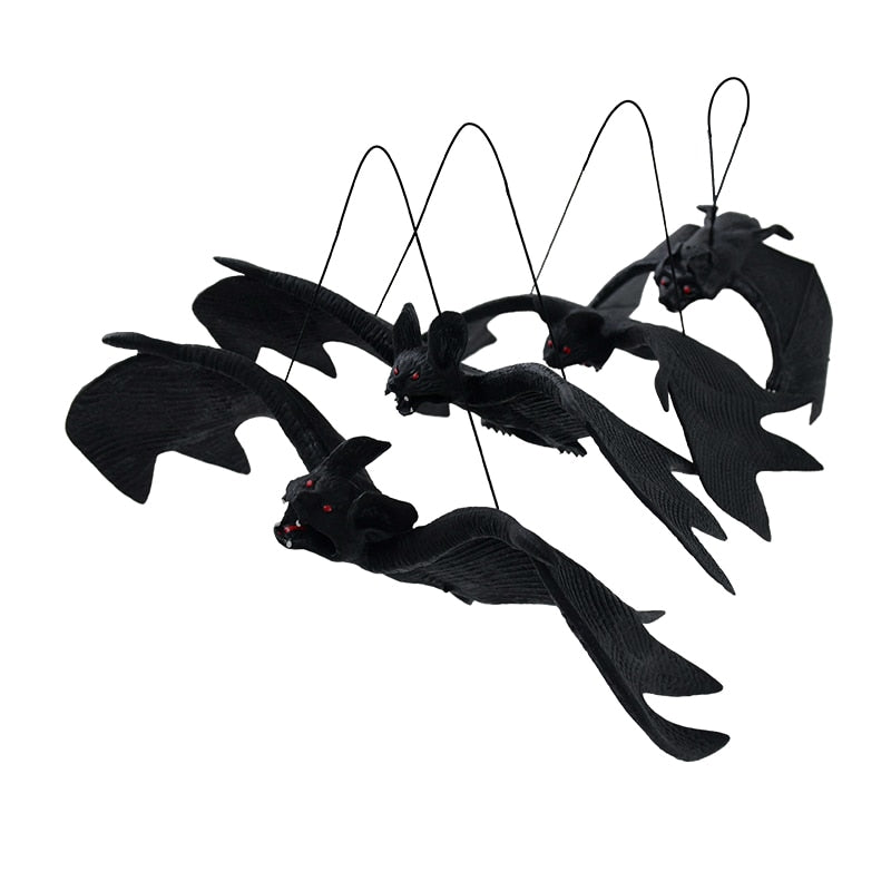 Qfdian halloween decorations halloween costumes halloween gift1pc Lifelike Fake Bat Halloween Hanging Decoration Haunted House Horror Props Halloween Party DIY Ornament Soft Bat Kids Toy