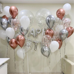 Qfdian Party gifts Party decoration hot sale new hot sale new Rose Gold Silver Chrome Metallic Balloons Birthday Party Decor Confetti Latex Balloon Wedding Decorations Baby Shower Air Globos