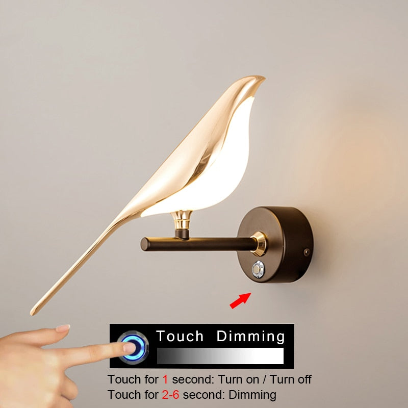 Modern Simplicity LED wall lamp Magpie bird model Light sconce light indoor lighting home kitchen bedside bedroom living room