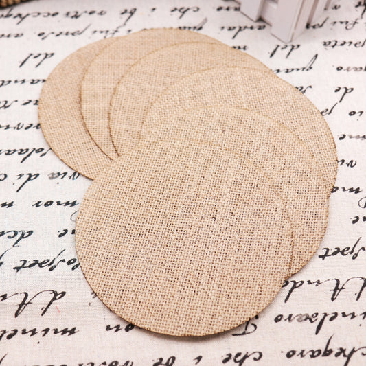 Qfdian Party decoration hot sale new Hot Sale Linen Jute Placemat Rustic Burlap Round Rectangular Tea Cup Coaster Pads Heat Resistant Small Kitchen Dining Table Mat