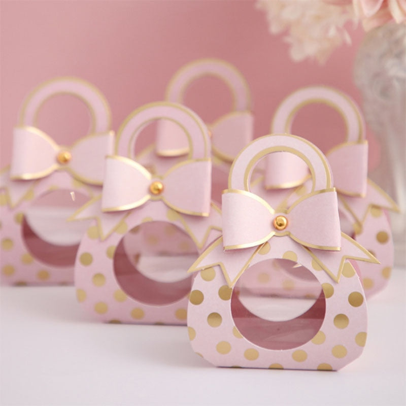 Qfdian 10PCS Wedding Favor Box and Bags Chocolate Candy Boxes for Wedding Baby Shower Birthday Guests Favors Event Party