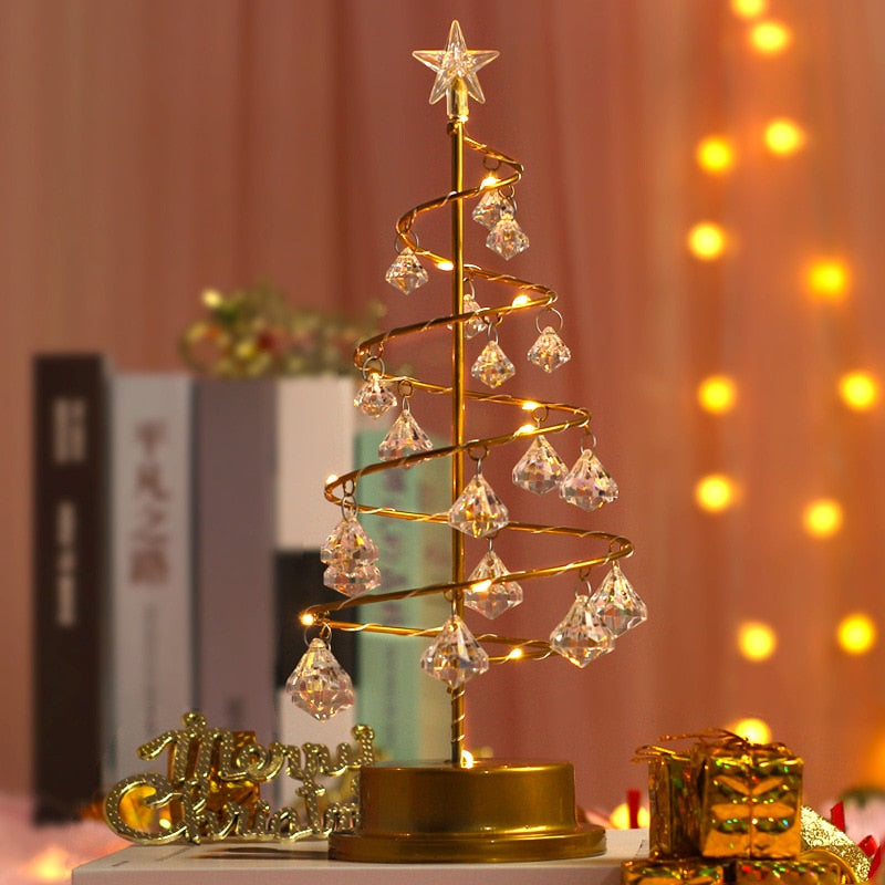 Qfdian Party decoration valentines day hot sale new LED Christmas Crystal Lights Table Decor Creative Xmas Gifts Fantasy Christmas Tree Lighting Party Festival Decor Lamp New Year