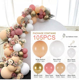 Qfdian Party decoration hot sale new Rose Apricot Balloon Garland Arch Kit Wedding birthday party decoration kids Confetti Latex Balloons Baby Shower Decor