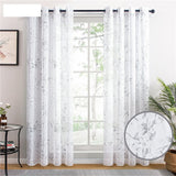 Qfdian valentines day gifts for her Lily Sheer Curtains for Living Room Bedroom Kitchen Window Treatment Flowers Voile Elegant Tulle Drapes Home Decoration