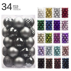 Qfdian  Christmas 34pcs Christmas Ball Set 4cm Christmas Decoration Christmas Tree Decoration Ball Christmas Pendant Christmas Tree Pendant