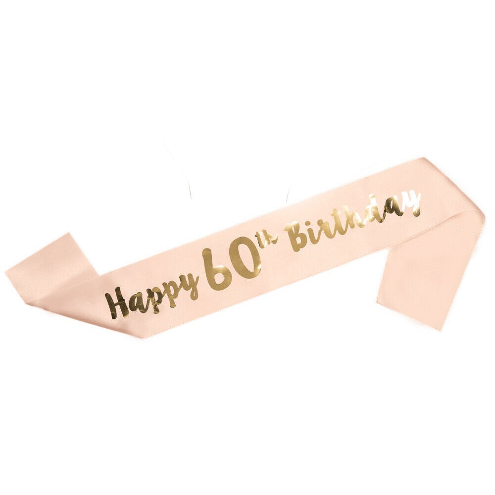 Qfdian Party decoration valentines day 18 30 40 50 60 Happy Birthday Girl Queen Sash Crystal Crown Headband Birthday Party Decoration Adult Anniversary Party Ornaments