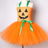 Qfdian halloween decorations halloween costumes Pumpkin Dresses for Baby Girls Tutu Dress with Witch Hat Halloween Costume for Kids Girl Pumpkin Clothes for Carnival Party