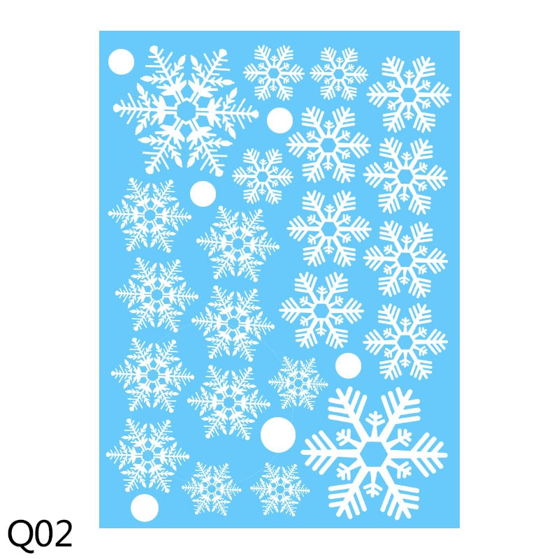 Qfdian CHRISTMAS decorations 1 Sheet Merry Christmas Snowflake Snowman Window Sticker Christmas Wall Stickers Kids Room Wall Decals