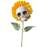 Qfdian New Garden Decoration Skull Head Sunflower Statues Outdoor Creative Garden Ornament Party Garden Skull Sunflower Decoration