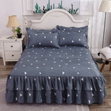 Qfdian 3 Pcs Bed Sheets Beding Mattresses Cover Fitted Sheet  Bedspreads Skirt Queen Size Full Double Fitted 2 Seater Pillowcase Euro