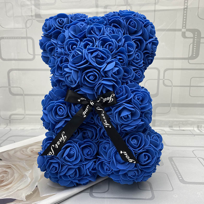 Qfdian valentines day gifts for her Hot Sale Red Bear Rose Artificial Flowers Teddi Bear of Rose Decoration Valentine Christmas Day Gift for Women Dropshipping