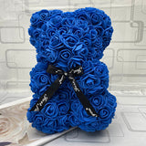 Qfdian valentines day gifts for her Hot Sale Red Bear Rose Artificial Flowers Teddi Bear of Rose Decoration Valentine Christmas Day Gift for Women Dropshipping