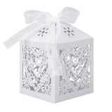 Qfdian Party decoration 100Pcs/Lot Hollow Out Love Heart Laser Cut Paper Candy Boxes Purple beige white pink Gift Bag Wedding Baby Shower Party Favor