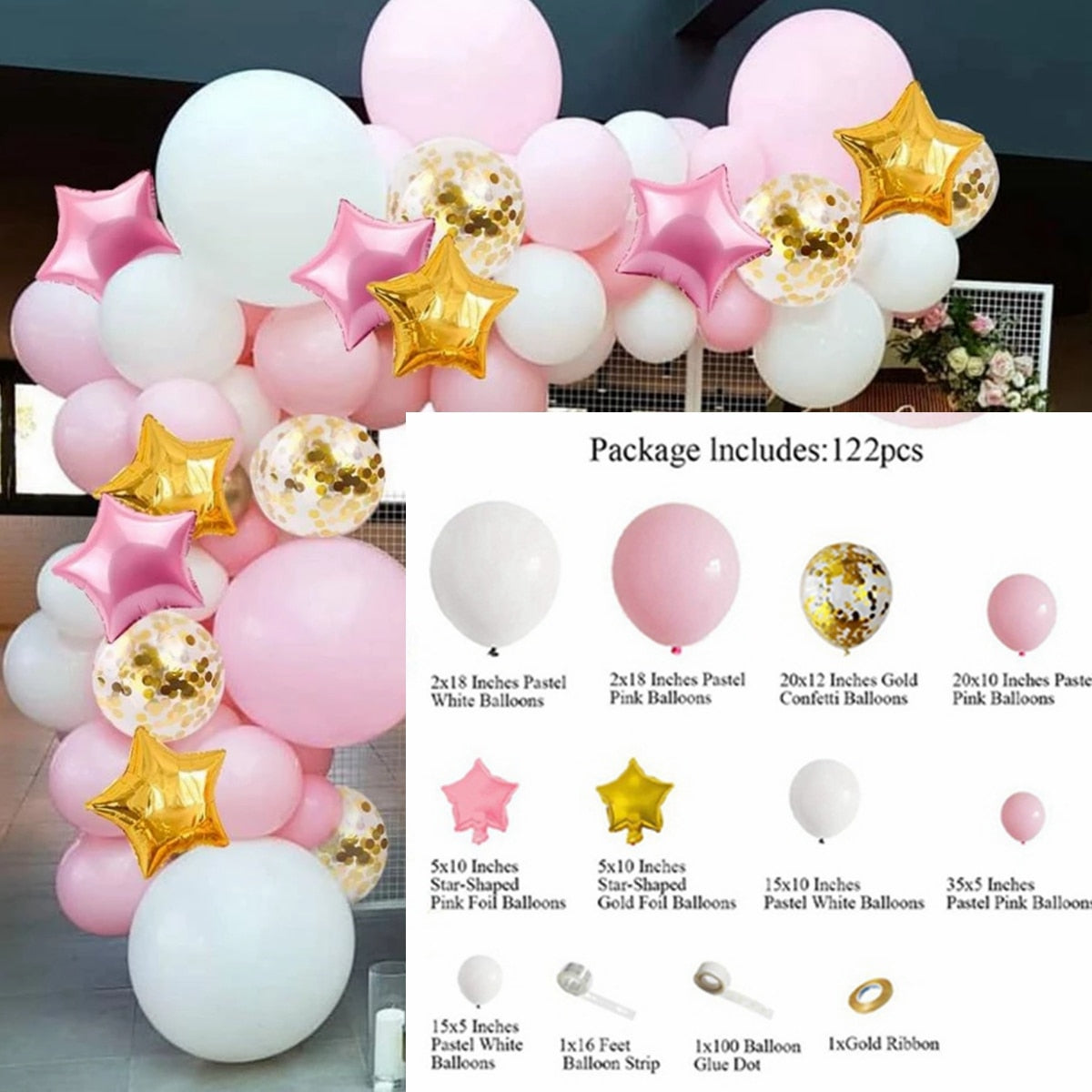 Qfdian 104pcs Bule Silver Macaron Metal Balloon Garland Arch Wedding Birthday Balloons Decoration Party Balloons For Kids Baby Shower