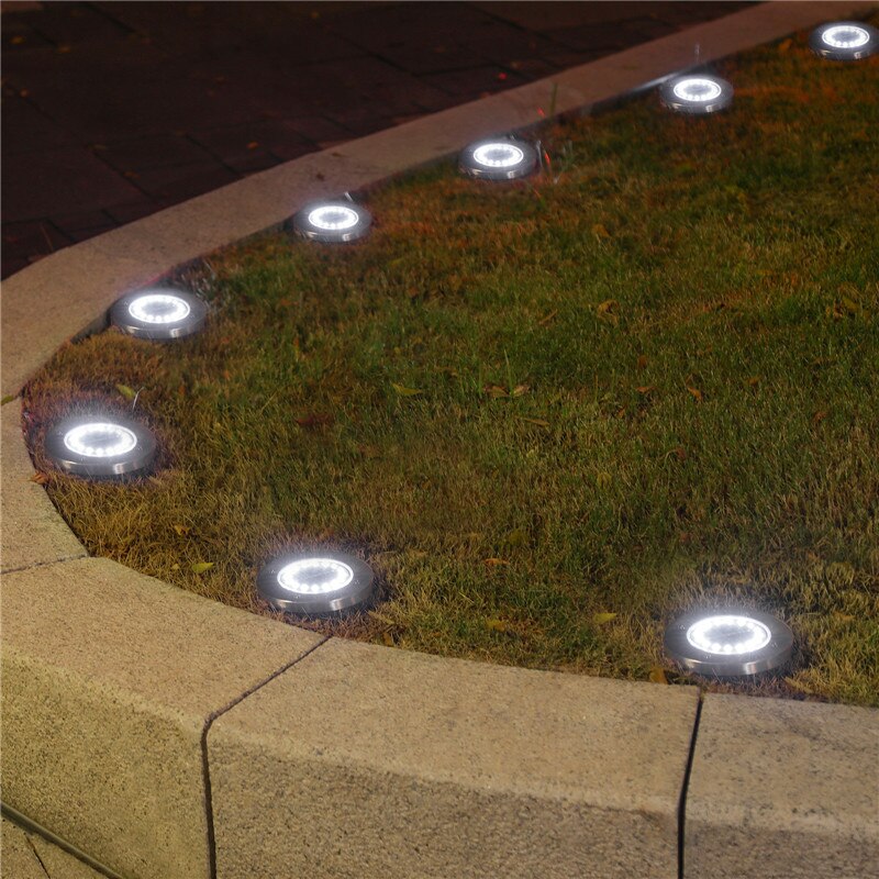 Qfdian home decor Solar Ground Lights 8/16 LED Solar Garden Light Waterproof Solar Led Light Outdoor Landscape Lights Lawn Yard Street Solar Lamp