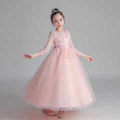 Qfdian christmas decor ideas nightmare before christmas  Teens Kids Dresses Party Wedding Dress Sequins embroidery Pageant Gown Princess Tailing long Dress for Girl Children Clothing