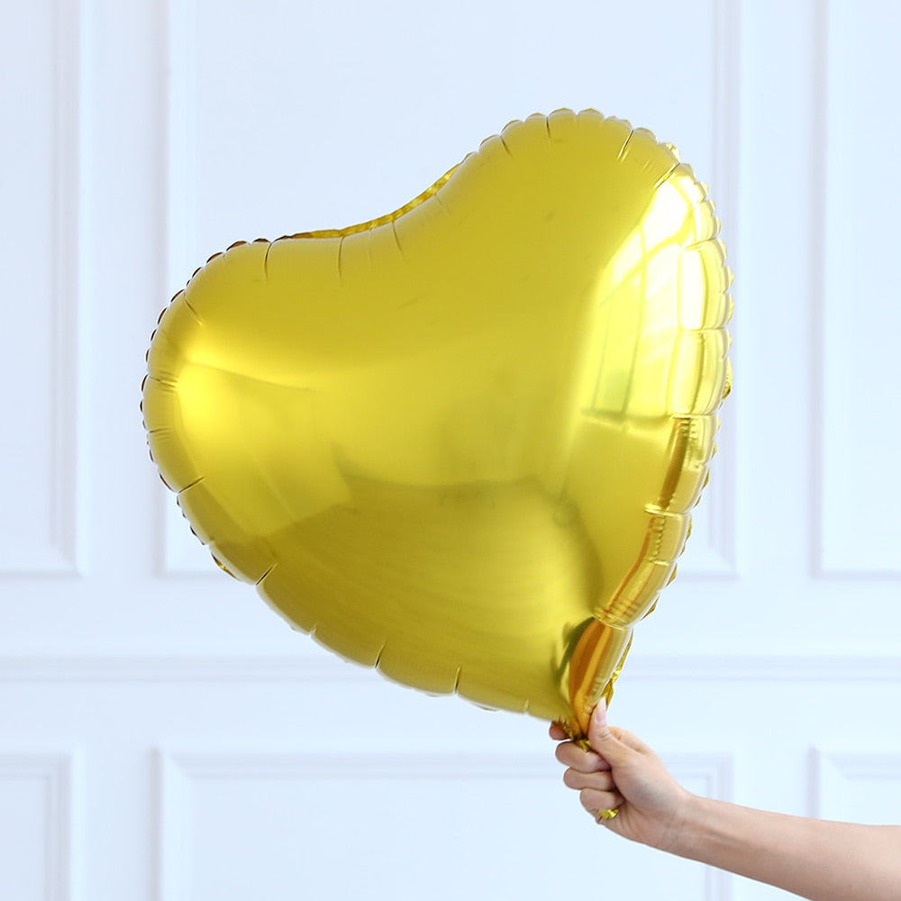 Qfdian valentines day gifts for her 24inch Heart love Balloons шарики Inflatable Foil Balloon for Wedding Valentine Day Decorations Helium Ballon I love you Globos