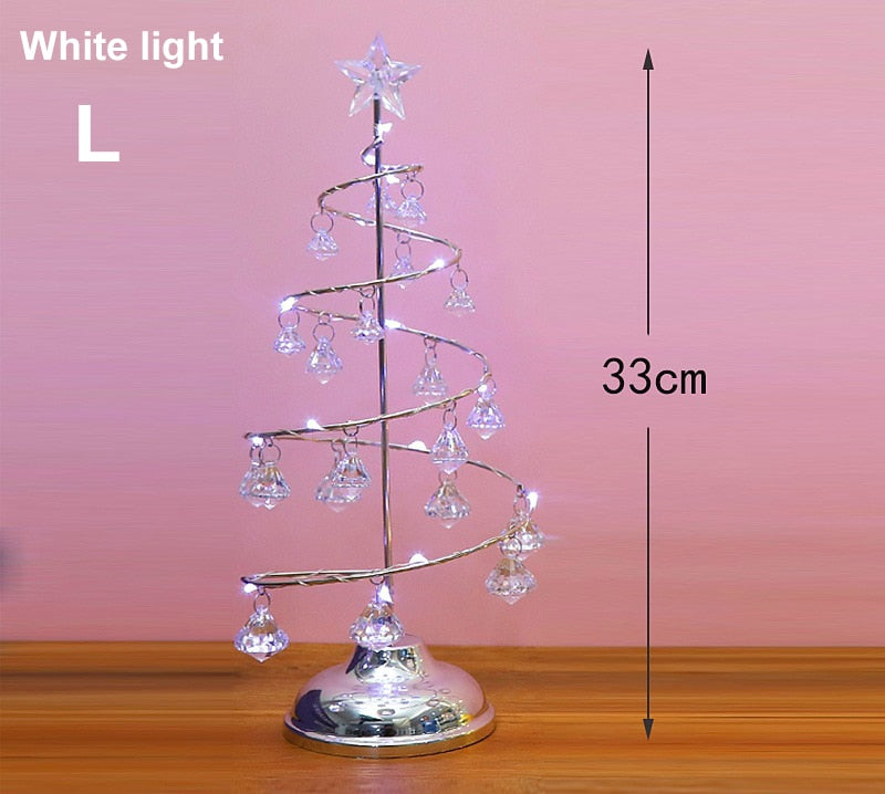 Qfdian Party decoration valentines day hot sale new LED Christmas Crystal Lights Table Decor Creative Xmas Gifts Fantasy Christmas Tree Lighting Party Festival Decor Lamp New Year