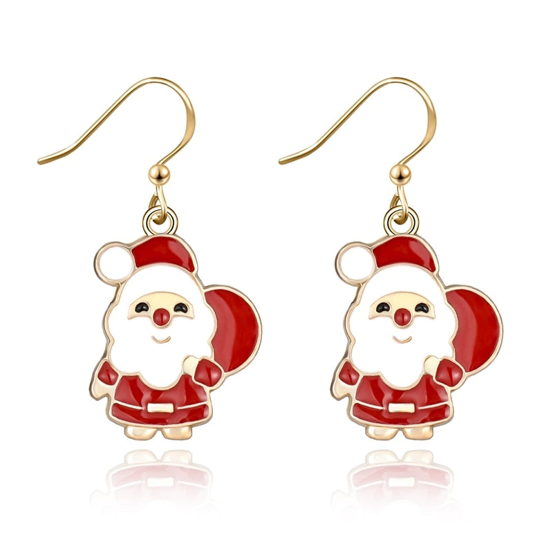 qfdian Christmas Santa Ear Studs Christms Women Jewelry Piercing Stud Earring Women Merry Christmas Decor Girl Friend Xmas Gift Natol